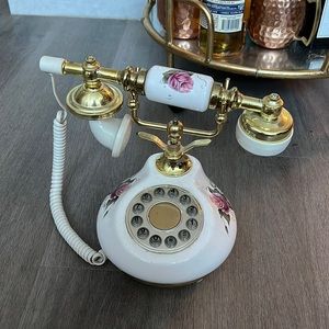 Vintage floral dial phone 🌸📞 pick up receiver - would work if plugged in